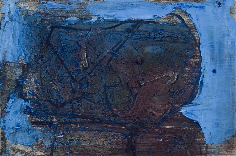 Fred Sieger (1902-1999), tysk-hollandsk maler. Olie på plade.
Abstrakt komposition.