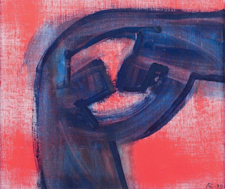 Anna Ekvall (f. 1951), svensk kunstner.Olie på lærred.Abstrakt komposition.