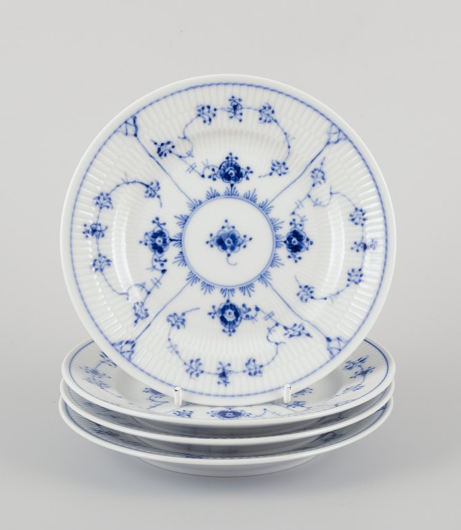 Royal Copenhagen Blue Fluted Plain.A set of four salad plates.