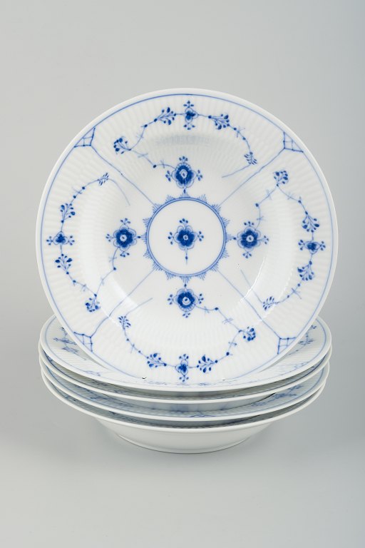 Royal Copenhagen Blue Fluted Plain.A set of five deep plates.