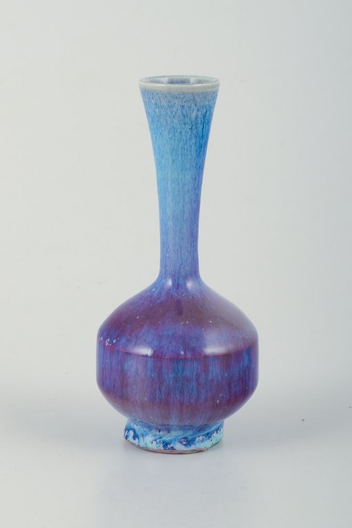Berndt Friberg, vase af stentøj, studio hand for Gustavsberg. Aniara glasur.