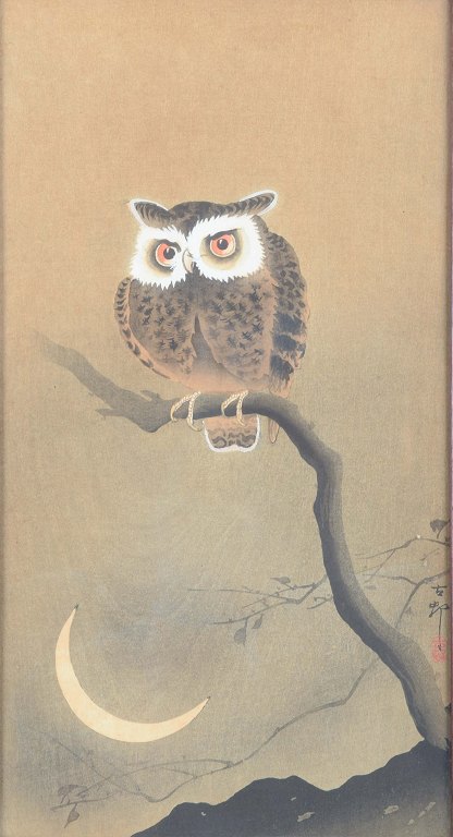 Ohara Koson (1877&#8211;1945), Ugle ved m&#229;neskin. Japan