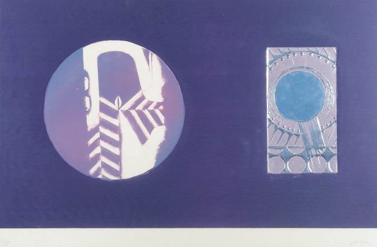 Gino Scarpa (1924–2022)Litografi i farver med bladsølv.