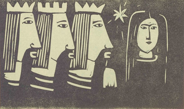 Træsnit, Åke Holm, Sverige, ca. 1950’erne.