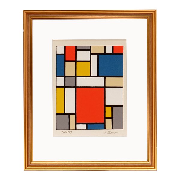 Franciska Clausen, 1899-1986, serigrafi i farver. Nummer 176/199. Signeret. Lysmål: 27x20cm. Med ramme: 42x35cm