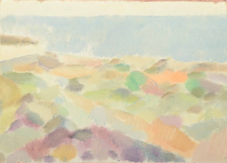 Skandinavisk kunstnerLandskabskomposition.Olie på plade.