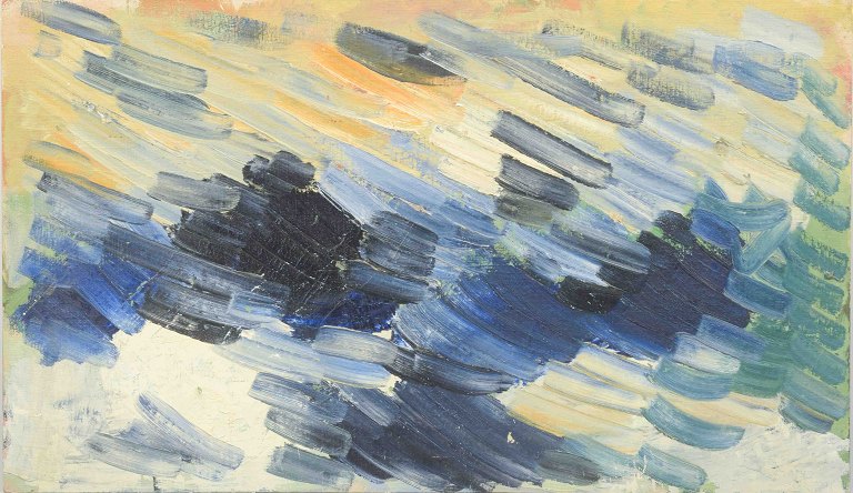 Skandinavisk kunstnerAbstrakt komposition.Olie på plade.