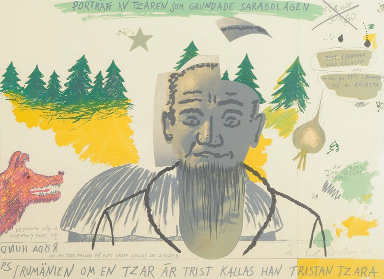 Erik DietmanLitografi med motivet “Tzar Tristan”.