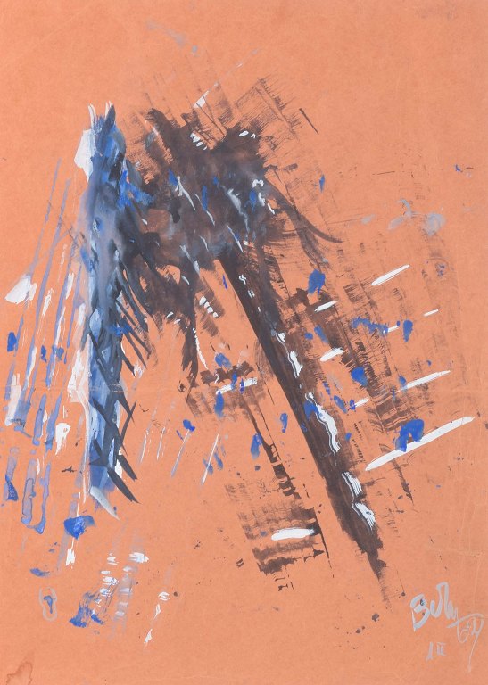 Ubekendt kunstnerAbstrakt komposition.Mixed media på papir.