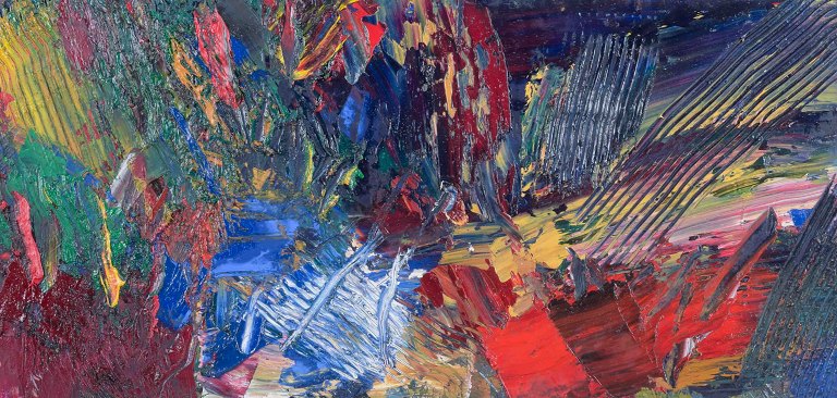 Lars Bertle (1925–)“Blandat landskap”.Olie på plade.