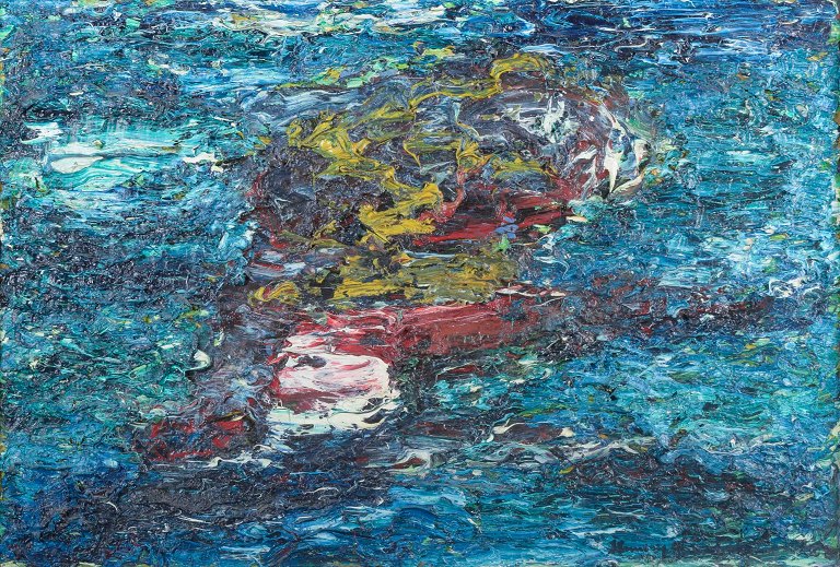 Skandinavisk kunstnerAbstrakt komposition.Olie på lærred.