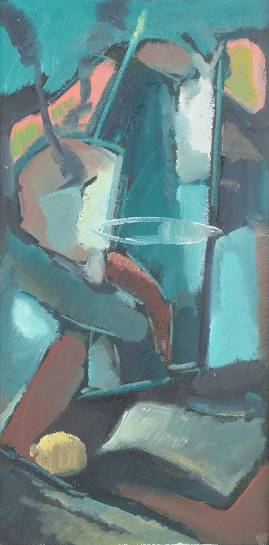 Skandinavisk kunstnerAbstrakt komposition.Olie på plade.