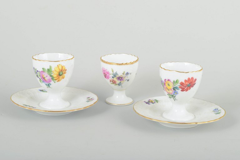Royal CopenhagenSaxon Flower egg cups, c. 1900.