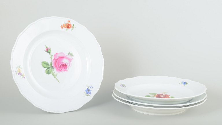 MeissenFire middagstallerkener, ca. 1930’erne.