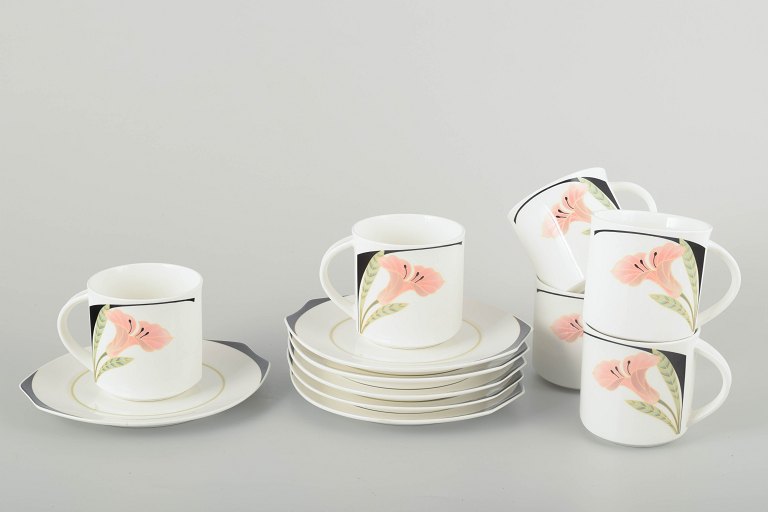 Villeroy & Boch
6 kopper med underkopper “Iris”, 1980’erne.
