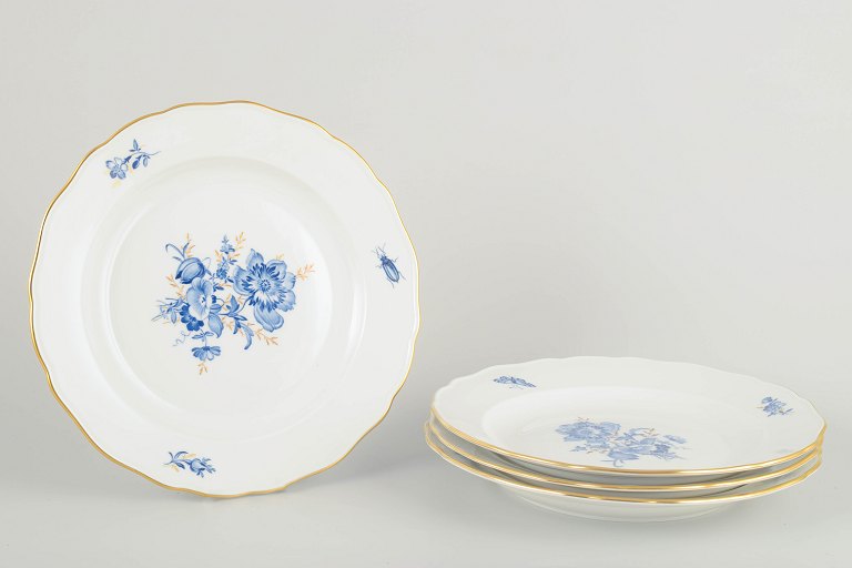 Meissen4 middagstallerkener, tidligt 1900-tal.