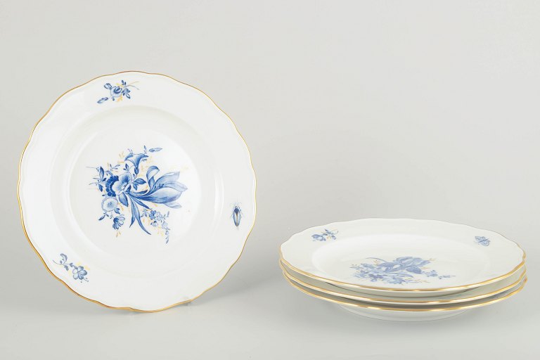 Meissen4 frokosttallerkener,  tidligt 1900-tal.