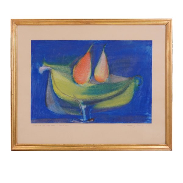 Carl-Henning Pedersen, 1913-2007, drawing. Signed and dated 1955. Visible size: 35x52cm. With frame: 55x69cm