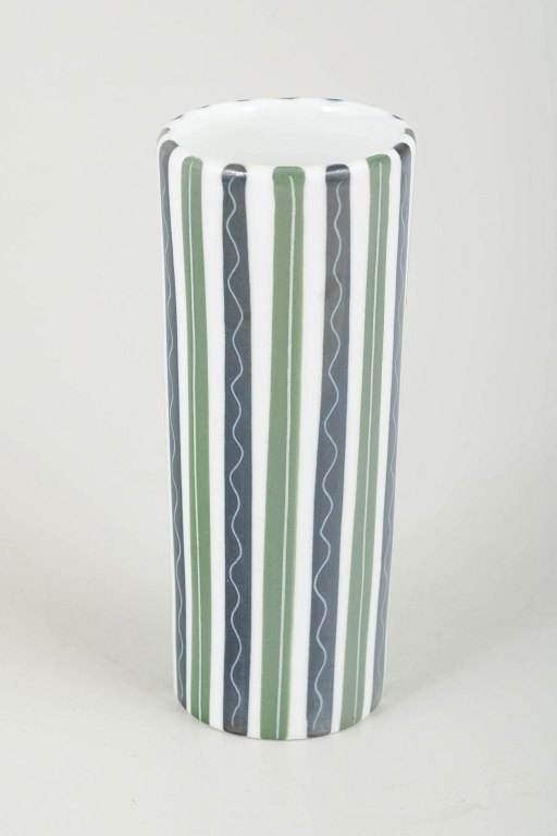 Upsala Ekeby Karlskrona“Alfa” vase, håndmalet keramik, midt 20. årh.