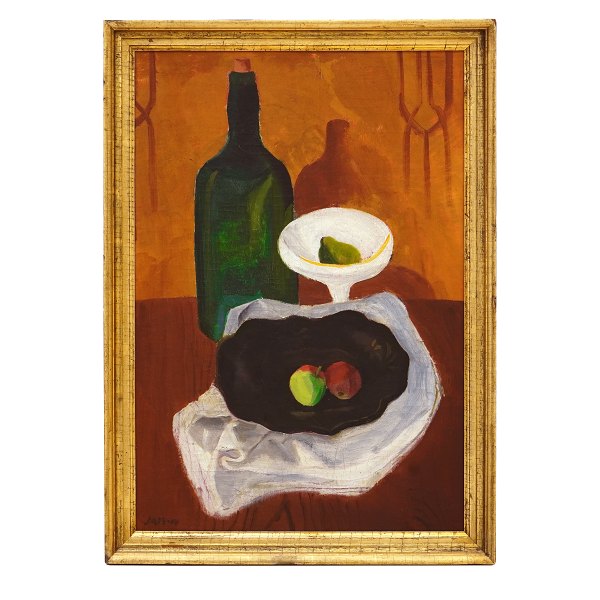 Jais Nielsen, 1885-1961, oil on canvas. Composition signed and dated 1914. Visible size: 70x47cm. With frame: 79x56cm