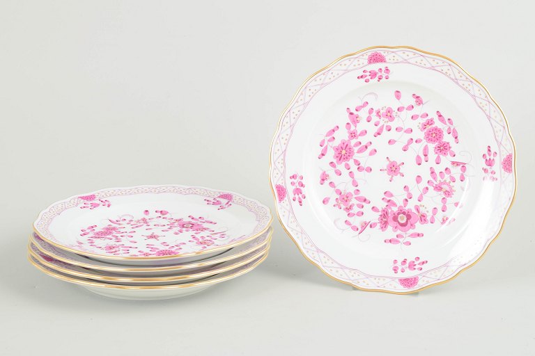 Meissen, set of five salad plates.