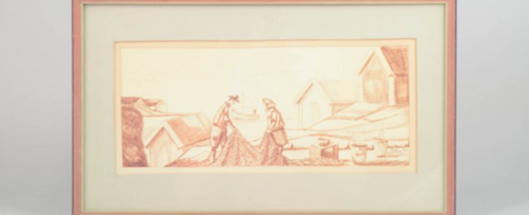 Gunnar Fohlin, tegning, svensk kunstner.
