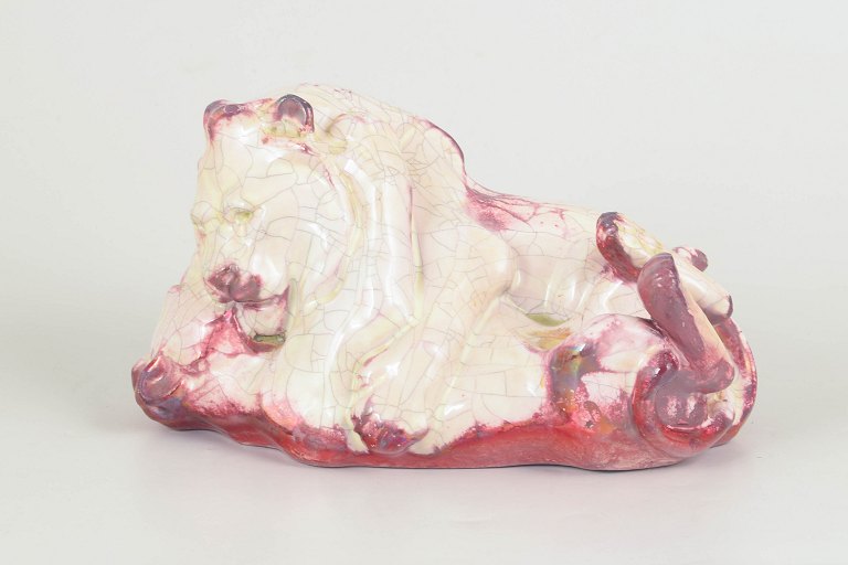 Karl Hansen Reistrup for Kähler, figurgruppe med løve og løvinde.