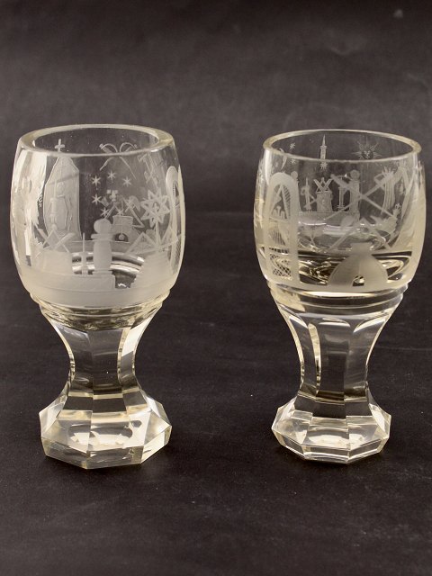 Masonic glass with many symbols
