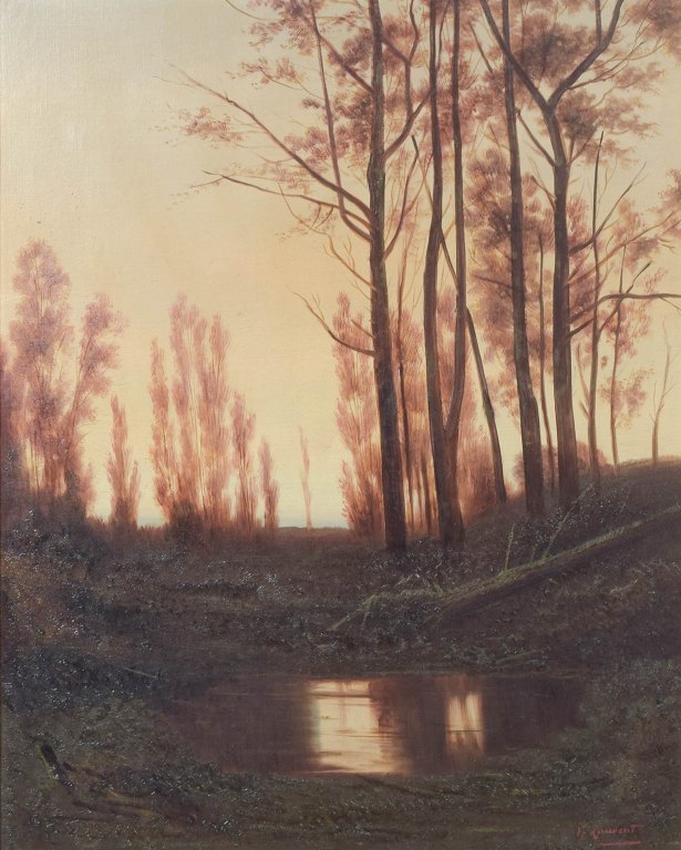 V. Laurent, oil on canvas, listed French artist.