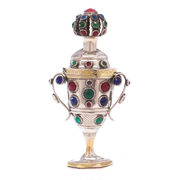 Danish silver vinaigrette by Jens Jensen, Sonderborg, circa 1860. H: 13cm