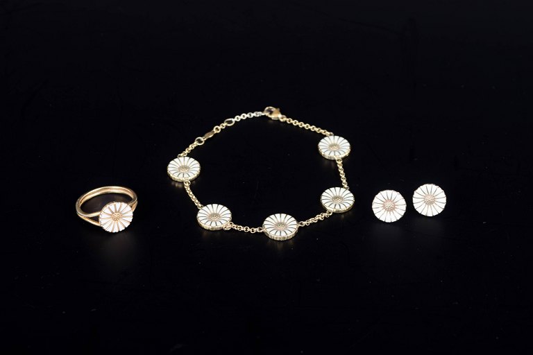 Georg Jensen and Bernhard Hertz, Daisy set in gilt sterling silver.
