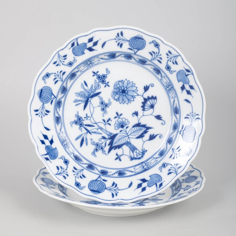 Meissen Blue Onion,  two lunch plates.