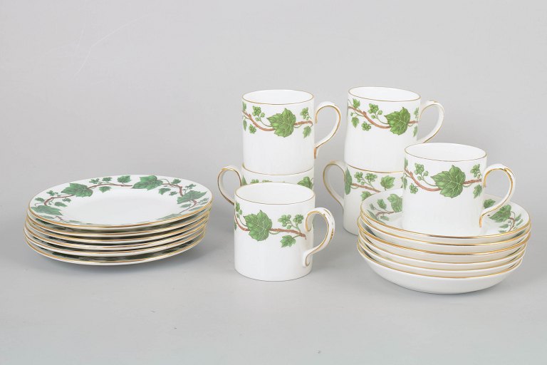 Staffordshire England, kaffeservice til seks personer "Ivy Leaves".