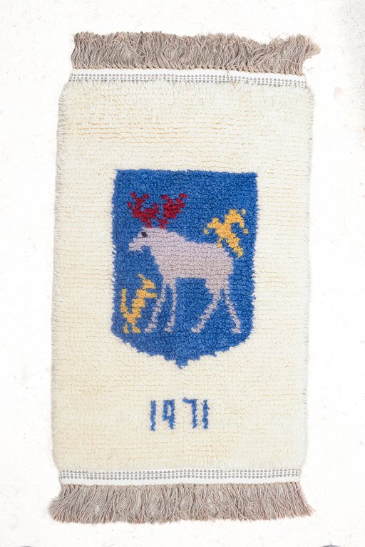 Jämtland Swedish handwoven rya carpet.