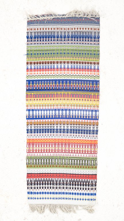 Swedish handwoven wool carpet.