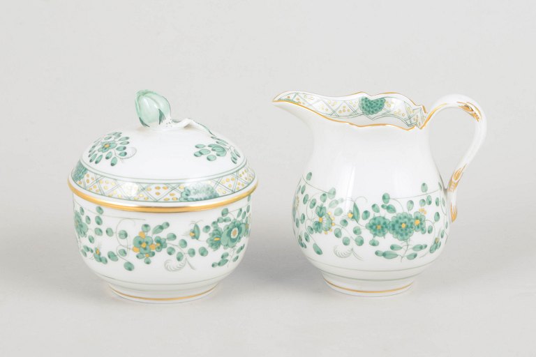 Meissen, sugar bowl and creamer.