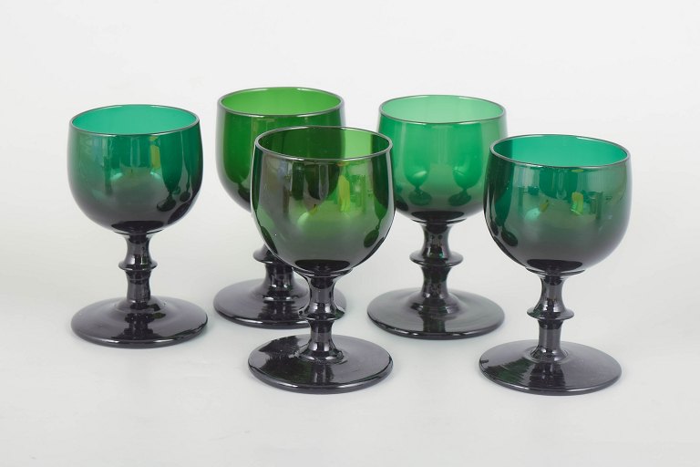 Jacob E. Bang for Holmegaard/Kastrup Glassworks, set of five glasses.