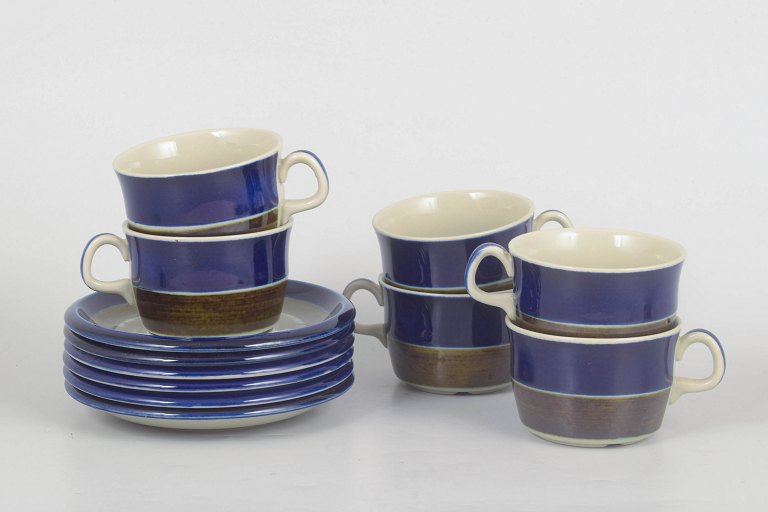 Marianne Westman for Rörstrand, set of six Elisabeth cups and saucers.