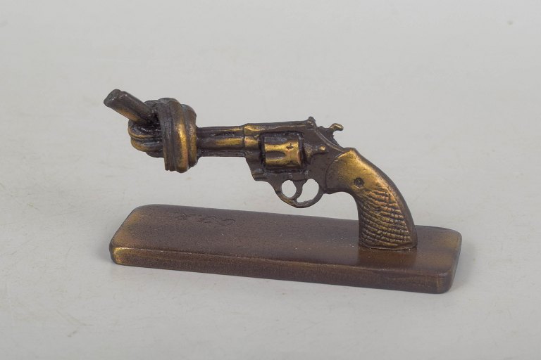 Carl Fredrik Reuterswärd, Non-Violence Miniature Bronze Sculpture.