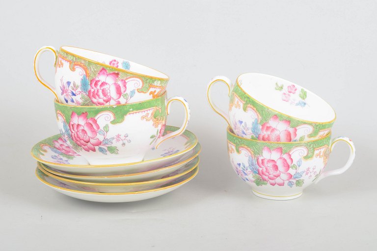 Royal Doulton "Temple Garden", set of four teacups and saucers.