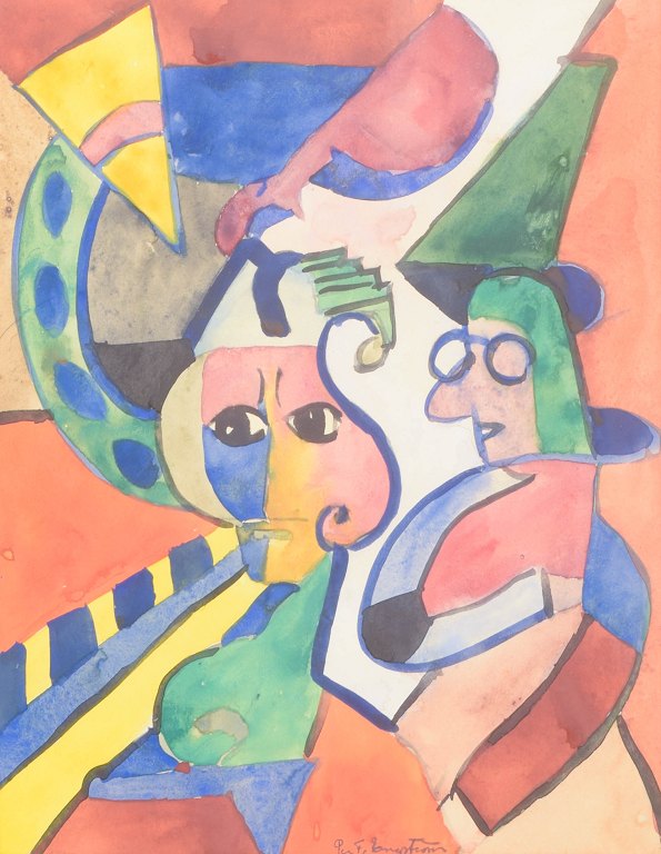 Per F. Engström, watercolour, listed Swedish artist.